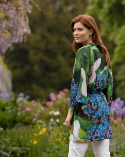 From My Mother's Garden Electric Blue Mini Robe