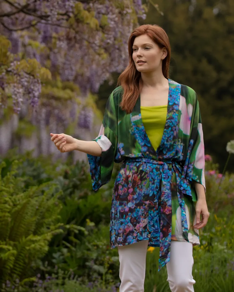 From My Mother's Garden Electric Blue Mini Robe