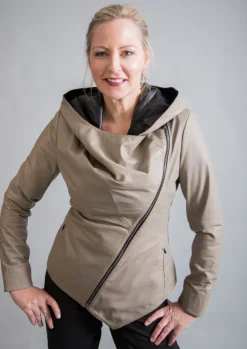 FROM MY MOTHER'S GARDEN HOODED LEATHER JACKET MUSHROOM