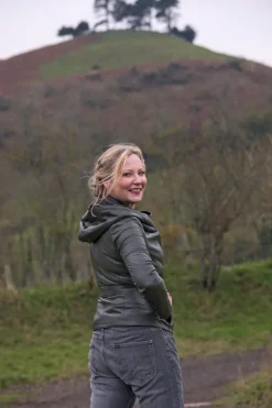 FROM MY MOTHER'S GARDEN HOODED LEATHER JACKET KHAKI