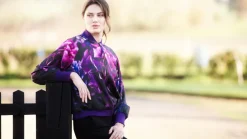 From My Mother's Garden Jewel Hydrangea Satin Jacket