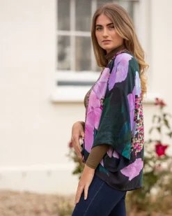 FROM MY MOTHER'S GARDEN LIGHTWEIGHT SHORT KIMONO - HYDRANGEA