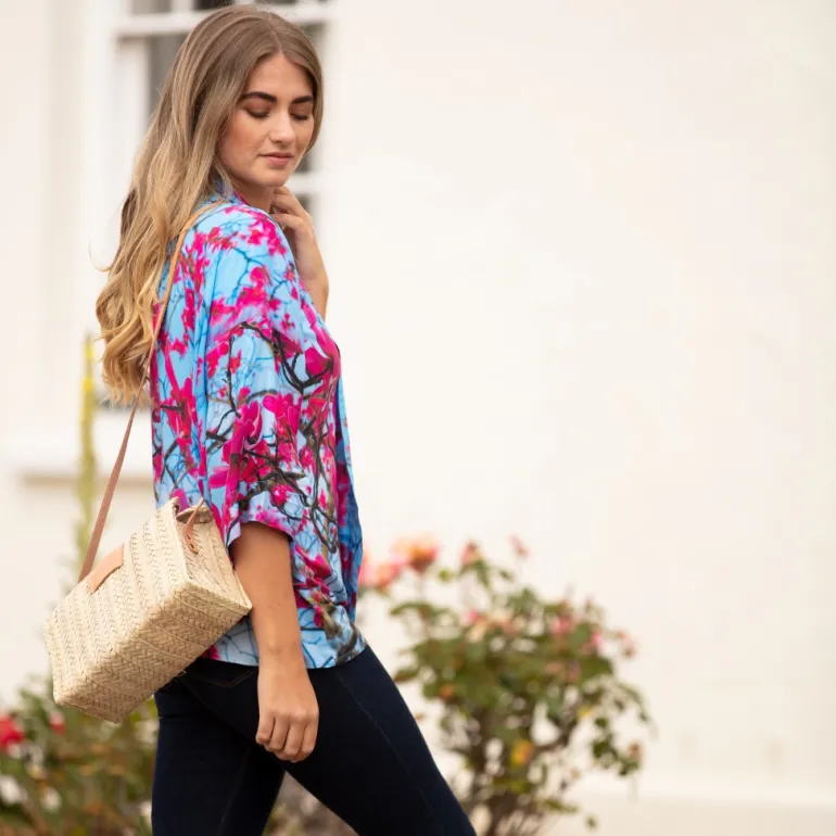FROM MY MOTHER'S GARDEN MAGNOLIA LIGHTWEIGHT KIMONO