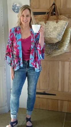 FROM MY MOTHER'S GARDEN MAGNOLIA LIGHTWEIGHT KIMONO