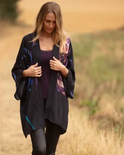 From My Mother’s Garden Mid Length Georgette Kimono Deep as Dahlias