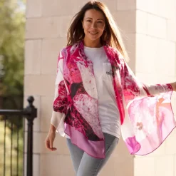 From My Mother's Garden Pink Leaf Bamboo Scarf