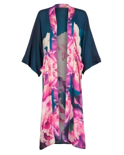 From My Mother's Garden Pink Peonies Long Robe SM