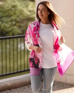 From My Mother's Garden Pink Leaf Bamboo Scarf
