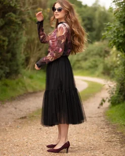From My Mother's Garden Tiered Tulle Skirt Black