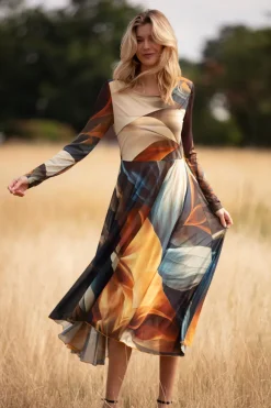 From My Mother’s Garden Tulle Dress Autumn Abstract