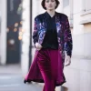 From My Mother's Garden Velvet Palazzo Trousers Berry Red