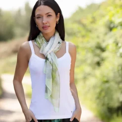 FROM MY MOTHER'S GARDEN WHITE HYDRANGEA BAMBOO SCARF