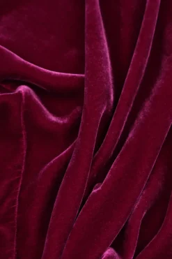 Grizas Balloon Silk Velvet Dress Royal Fuchsia