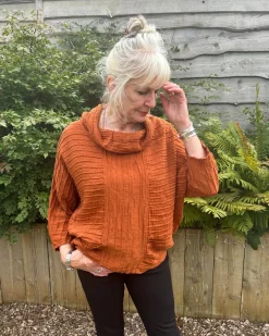 Grizas Crinkle Blouse Burnt Orange