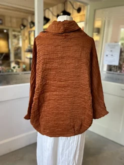 Grizas Crinkle Blouse Burnt Orange