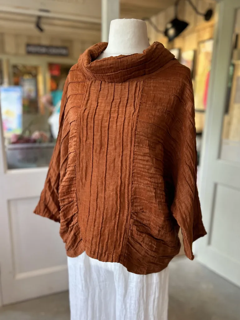 Grizas Crinkle Blouse Burnt Orange