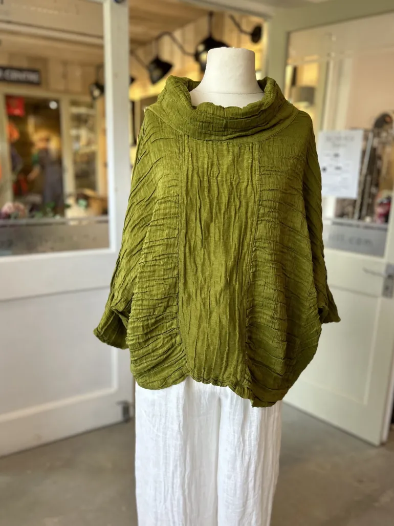 Grizas Crinkle Blouse Golden Lime