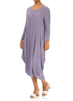Grizas Crinkle Drape Dress Lavender