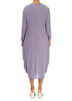 Grizas Crinkle Drape Dress Lavender