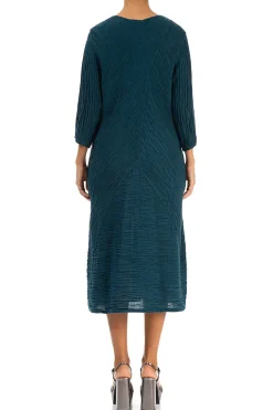 Grizas Crinkled Dress Dark Teal