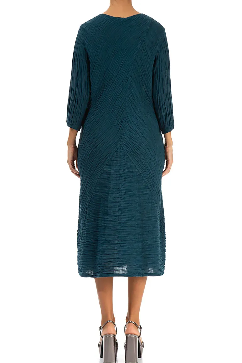 Grizas Crinkled Dress Dark Teal