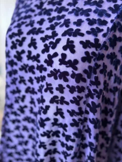 Grizas Floral Velvet Blouse Blue Violet