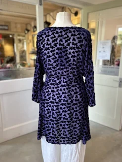 Grizas Floral Velvet Blouse Blue Violet