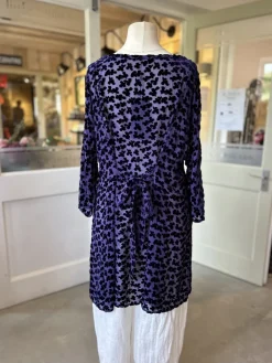 Grizas Floral Velvet Blouse Blue Violet