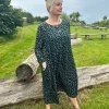 Grizas Floral Velvet Dress Sage