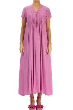 Grizas Front Tuck Dress Wild Berry