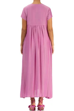 Grizas Front Tuck Dress Wild Berry