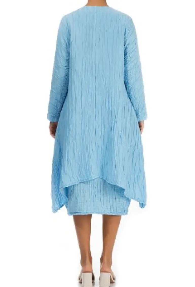 Grizas Long Crinkle Jacket Pale Blue