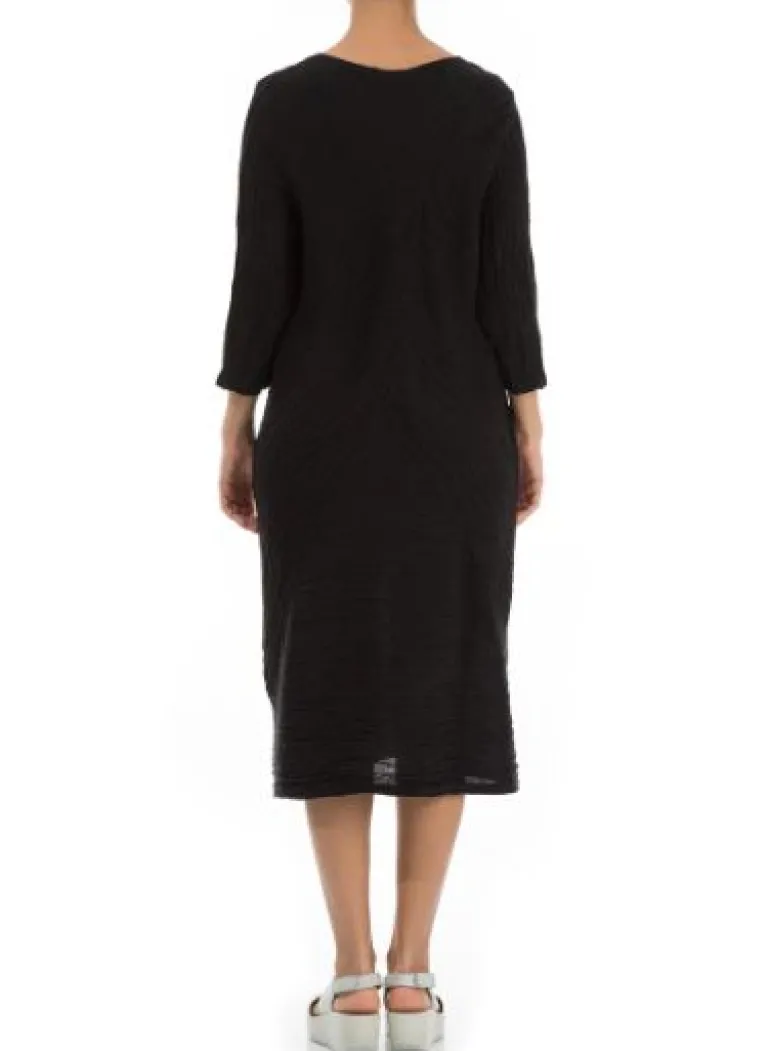 Grizas Midi Crinkle Dress Black