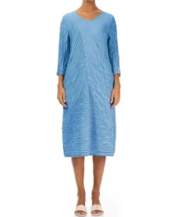 Grizas Midi Crinkle Dress Cornflower