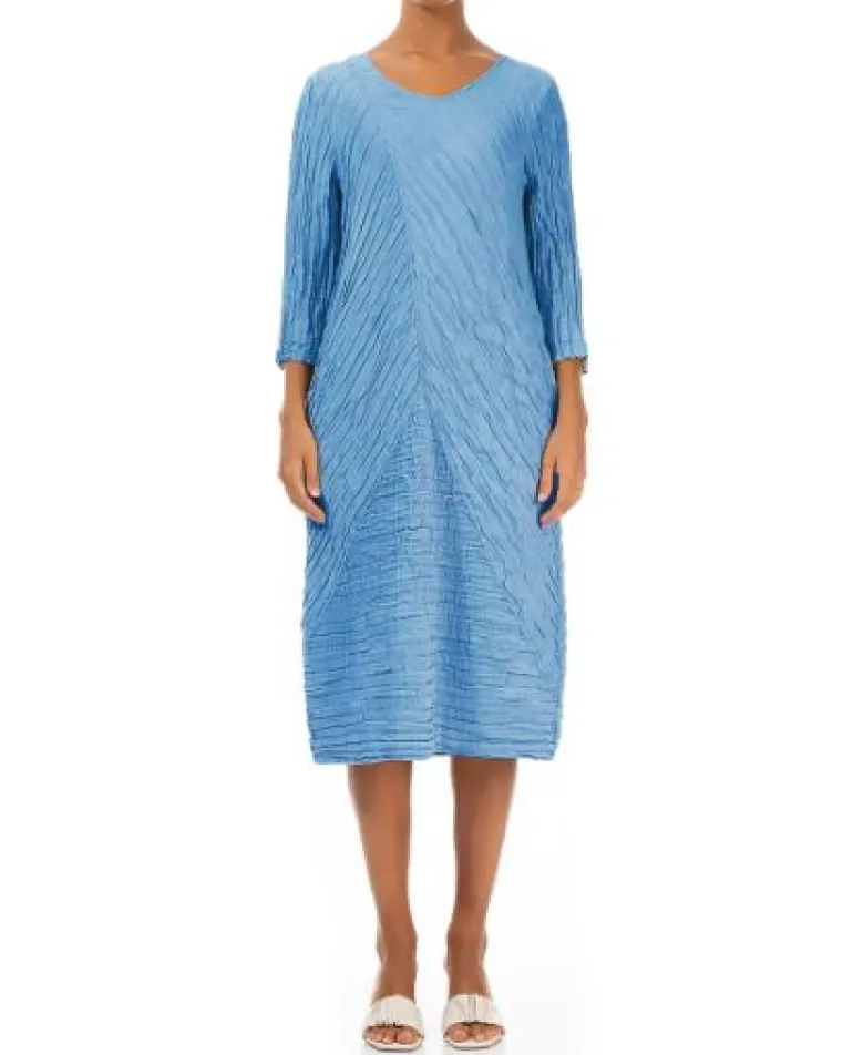 Grizas Midi Crinkle Dress Cornflower