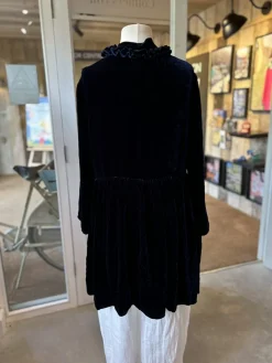 Grizas Ruffle Velvet Silk Jacket Navy