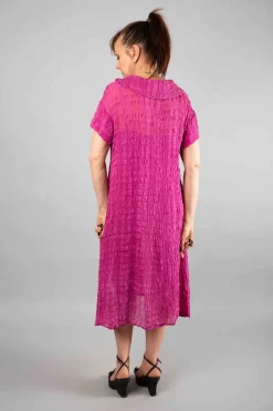 Grizas Silk Crinkle Dress Orchid