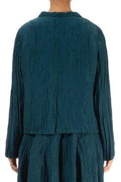 Grizas Silk Linen Jacket Dark Teal