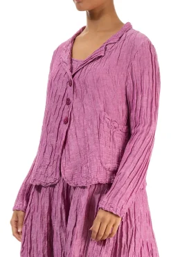 Grizas Silk Linen Short Jacket Wild Berry