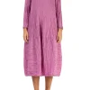 Grizas Silk Linen V-Neck Dress Wild Berry