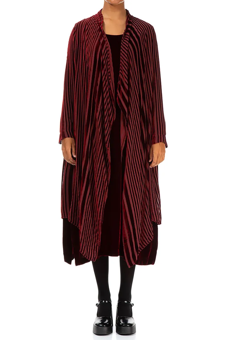 Grizas Silk Stripe Jacket Royal Fuchsia