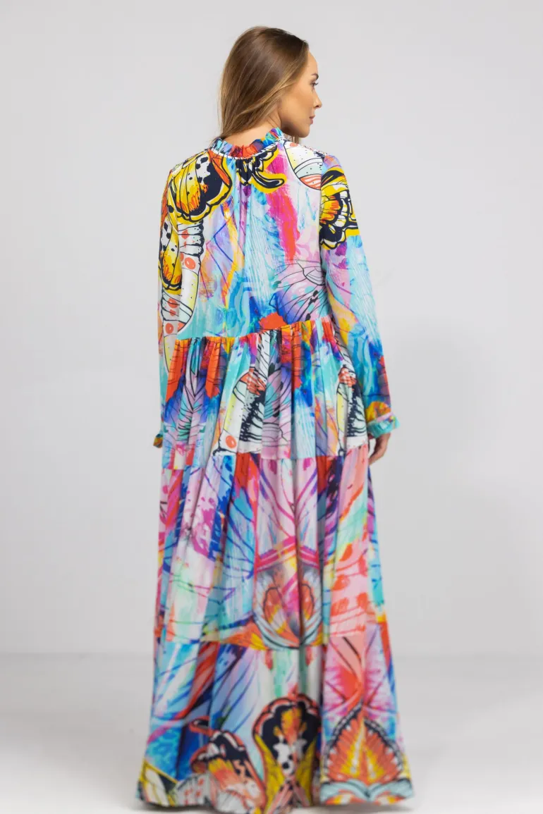 Inoa Placket Maxi Silk Dress Canberra
