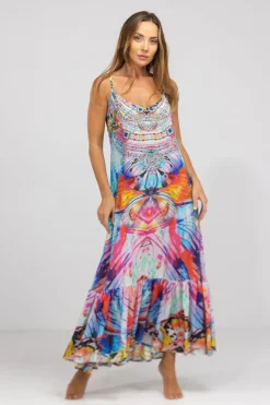 Inoa Strap Maxi Silk Dress Canberra
