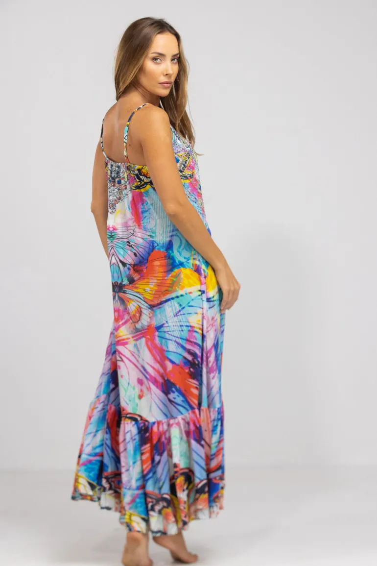 Inoa Strap Maxi Silk Dress Canberra