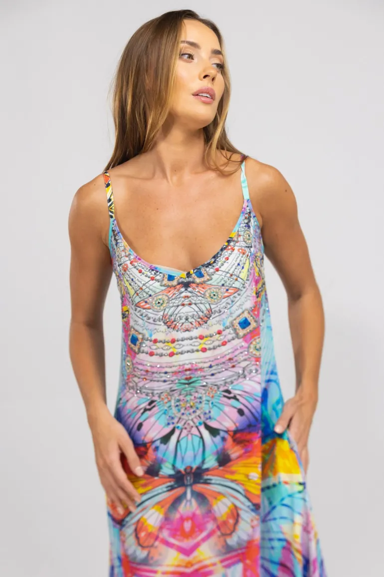 Inoa Strap Maxi Silk Dress Canberra
