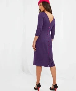 Joe Browns Oh So Vintage Button Back Dress Navy