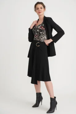 JOSEPH RIBKOFF BLACK GOLD BUCKLE SKIRT