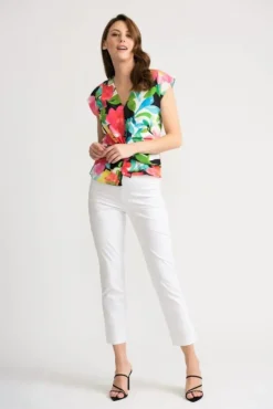 JOSEPH RIBKOFF FLORAL BLOUSE