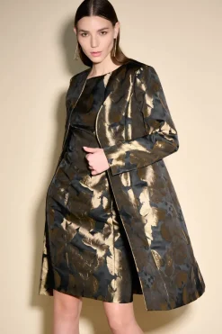 Joseph Ribkoff Gold Leaf Duster Coat