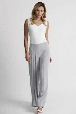 JOSEPH RIBKOFF PLEATED WIDE TROUSERS GREY